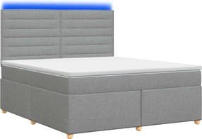 vidaXL Κρεβάτι box spring με στρώμα Ανοιχτό γκρι 140 x 190 cm Ύφασμα