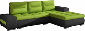 Γωνιακός καναπές Otto-Δεξιά-Μαύρο - Πράσινο