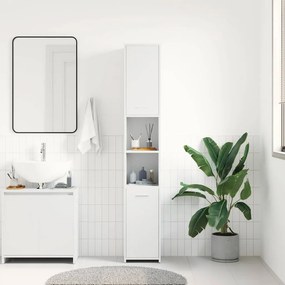 vidaXL Στήλη Μπάνιου Λευκή 30 x 30 x 183,5 εκ. από Επεξεργασμένο Ξύλο