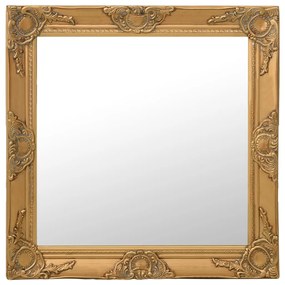 Καθρέφτης Τοίχου με Μπαρόκ Στιλ Χρυσός 60 x 60 εκ.