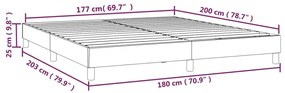 Πλαίσιο Κρεβατιού Boxspring Μαύρο 180x200 εκ. Συνθετικό Δέρμα - Μαύρο