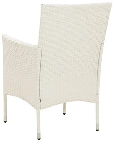 Καρέκλες Εξωτερ. Χώρου 4 τεμ. Λευκές Συνθ. Ρατάν με Μαξιλάρια - Λευκό