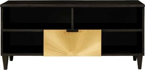 vidaXL Ντουλάπι TV Μαύρο και Χρυσό 100 x 33 x 46 εκ Επεξεργασμένο ξύλο
