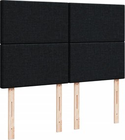 vidaXL Κρεβάτι Boxspring με Στρώμα Μαύρο 140x190 εκ. Βελούδινο