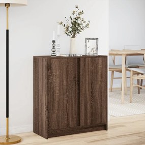 vidaXL Ντουλάπι με Φώτα LED Καφέ Δρυς 77x34x85 εκ. Επεξεργασμένο Ξύλο