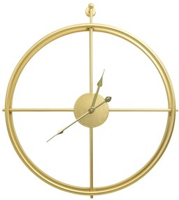 vidaXL Ρολόι Τοίχου Χρυσό 52 εκ. Σιδερένιο
