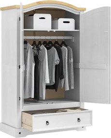 vidaXL Ντουλάπι Corona Λευκό 101 x 52 x 170 εκ Στερεά ξυλεία πεύκου