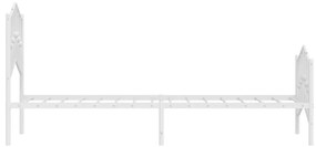 vidaXL Πλαίσιο Κρεβατιού με Κεφαλάρι/Ποδαρικό Λευκό 90x200 εκ. Μέταλλο