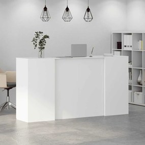 vidaXL Γραφείο υποδοχής Λευκό 200x50x103,5 εκ. Επεξεργασμένο Ξύλο