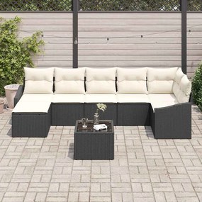 vidaXL Σέτ φαγητού για κήπο με μαξιλάρι 8 pcs Καφέ, Κρέμα