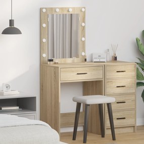 vidaXL Κομοδίνο Sonoma Δρυς 50 x 41 x 135 εκ Επεξεργασμένο ξύλο