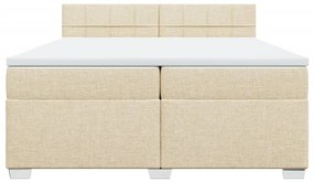 vidaXL Κρεβάτι Boxspring με Στρώμα Κρεμ 200x200 εκ. Υφασμάτινο