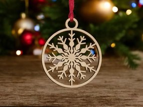 Σετ των 3 Intra απο ξύλο plywood 3mm-4mm πάχος – Μπάλα διακοσμήσεων με νιφάδες χιονιού 30x30 cm INTRAVECTRY-MY545614