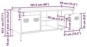 Έπιπλο Τηλεόρασης Μουσταρδί 101,5x39x43,5 Ατσάλι Ψυχρής Έλασης - Κίτρινο