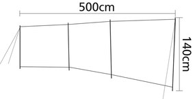 Bo-Camp Ανεμοφράκτης με Παράθυρο Solid  Γκρι / Ανθρακί 500 x 140 εκ.