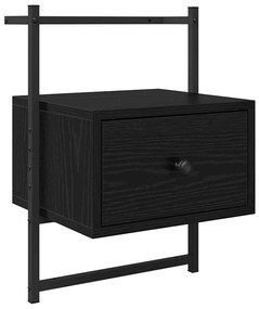 vidaXL Κομοδίνο 2 pcs Μαύρη Οξυά 35 x 30 x 51 εκ. Επεξεργασμένο ξύλο