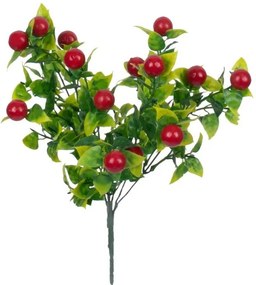 BUTCHERS BROOM 78268 Τεχνητό Φυτό Ρούσκος - Μπουκέτο Διακοσμητικών Φυτών - Κλαδιών με Φύλλωμα Πράσινο - Κόκκινο - Κίτρινο Υ30cm  78268