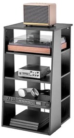 VEVOR 5 Tiers AV Media Stand Height-Adjustable Wooden Audio-Video Media Stand