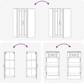 vidaXL Μονάδα κουζίνας PORTO 8 pcs Μαύρο Επεξεργασμένο Ξύλο