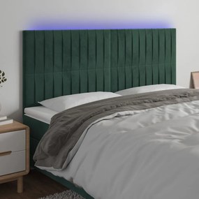 Κεφαλάρι Κρεβατιού LED Σκούρο Πράσινο 180x5x118/128 εκ.