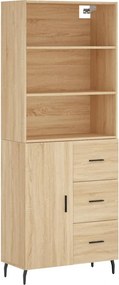 vidaXL Ντουλάπι Sonoma δρυς 69,5 x 34 x 180 εκ. από Επεξεργασμένο Ξύλο