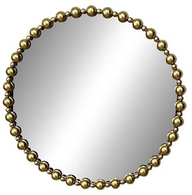 Καθρέπτης Poppens Inart χρυσό μέταλλο 83.5x4.5x83.5εκ 83.5x4.5x83.5 εκ.