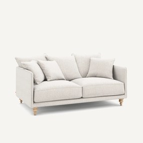 Καναπές 3 θέσεων, compact, από μελανζέ ύφασμα, LAZARE