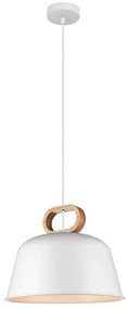 Φωτιστικό Οροφής Clip 4266800 33x173,5cm 1xE27 40W White-Natural Viokef Steel,Wood