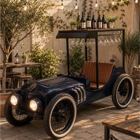 EXTREME INTERIOR DESIGN METAL OLDTIMER WITH WINE RACK 68816