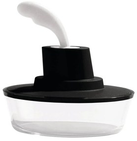 Βουτυριέρα Με Σπάτουλα Ship Shape ASG13  B 15,5cm Clear-Black Alessi Πλαστικό