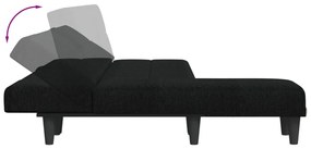 vidaXL Καναπές Κρεβάτι Γωνιακός Μαύρος 255x140x70 εκ. Υφασμάτινος