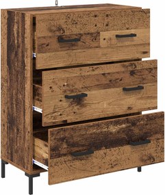 vidaXL Πλαϊνό γραφείο με συρτάρι Παλιό Ξύλο 69,5 x 34 x 90 εκ.