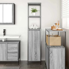 vidaXL Ντουλάπι μπάνιου με ράφια Γκρι Sonoma 36x35x165 εκ.