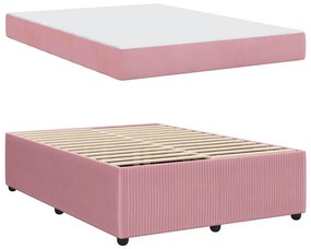 vidaXL Σκελετός κρεβατιού με στρώμα Άλλο Ροζ 140 x 200 cm Βελούδο
