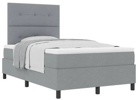 vidaXL Κρεβάτι με ελατήρια με στρώμα Ανοιχτό γκρι 120 x 190 cm ύφασμα