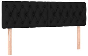 vidaXL Κρεβάτι Boxspring με Στρώμα &amp; LED Μαύρο 140x200 εκ. Υφασμάτινο