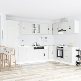 vidaXL Ντουλάπα Κουζίνας με πόρτα Lucca 2 pcs Λευκό 80 x 46 x 81.5 εκ
