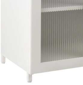 ΜΕΤΑΛΛΙΚΟ ΝΤΟΥΛΑΠΙ ΒΙΤΡΙΝΑ CARIL  ΛΕΥΚΟ 80x37-40x102Yεκ.