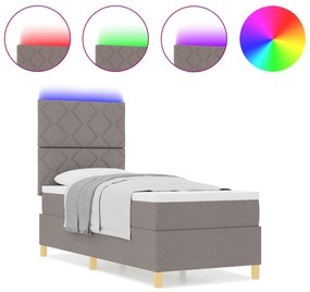 vidaXL Κρεβάτι με σπλίνα και στρώμα & LED Ταουπέ 80x200 εκ. Ύφασμα
