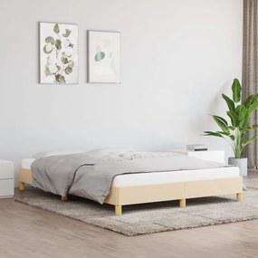 VidaXL Σκελετός Κρεβατιού Χωρίς Στρώμα Κρεμ 140x200 εκ.Υφασμάτινο