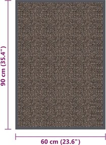 vidaXL Πατάκι Εισόδου Θυσανωτό Σκούρο Καφέ 60 x 90 εκ.