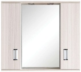 Καθρέπτης Μπάνιου Με Ντουλάπι Fino 40-0010 77x68x13,5cm Με Δύο Φώτα Terra Gloria PVC