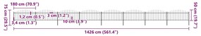 vidaXL Κάγκελα Περίφραξης με Λόγχες Μαύρα (0,5-0,75)x13,6 μ. Ατσάλινα