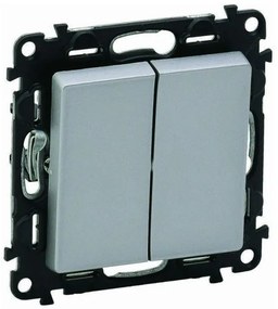 Διακόπτης Διπλός A/R Αλουμίνιο Valena Life 752308 Legrand-752308-Αλουμίνιο 752308