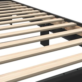 vidaXL Πλαίσιο Κρεβατιού Μαύρο 100x200 εκ. Επεξ. Ξύλο &amp; Μέταλλο