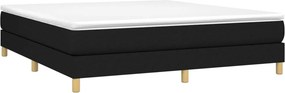 vidaXL Κρεβάτι Boxspring με Στρώμα Μαύρο 180x200 εκ. Υφασμάτινο