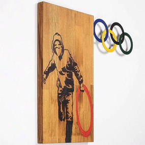 Διακοσμητικό Τοίχου Banksy 891TNL3147 58x60cm Multi Wallity Μέταλλο,Ξύλο