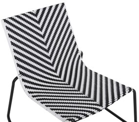 ΜΕΤΑΛΛΙΚΗ ΚΑΡΕΚΛΑ PONY HM6082 ΜΑΥΡΟ &amp; ΑΣΠΡΟ ΣΥΝΘ.RATTAN 66x68x75Υεκ.