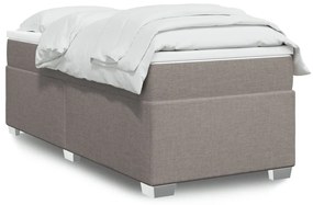 vidaXL Κρεβάτι Boxspring με Στρώμα Taupe 100 x 200 εκ. Υφασμάτινο