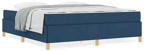 vidaXL Κρεβάτι με ελατήρια Μπλε και άσπρο 180 x 200 cm ύφασμα